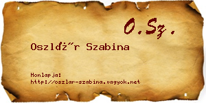 Oszlár Szabina névjegykártya