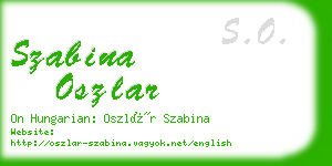 szabina oszlar business card